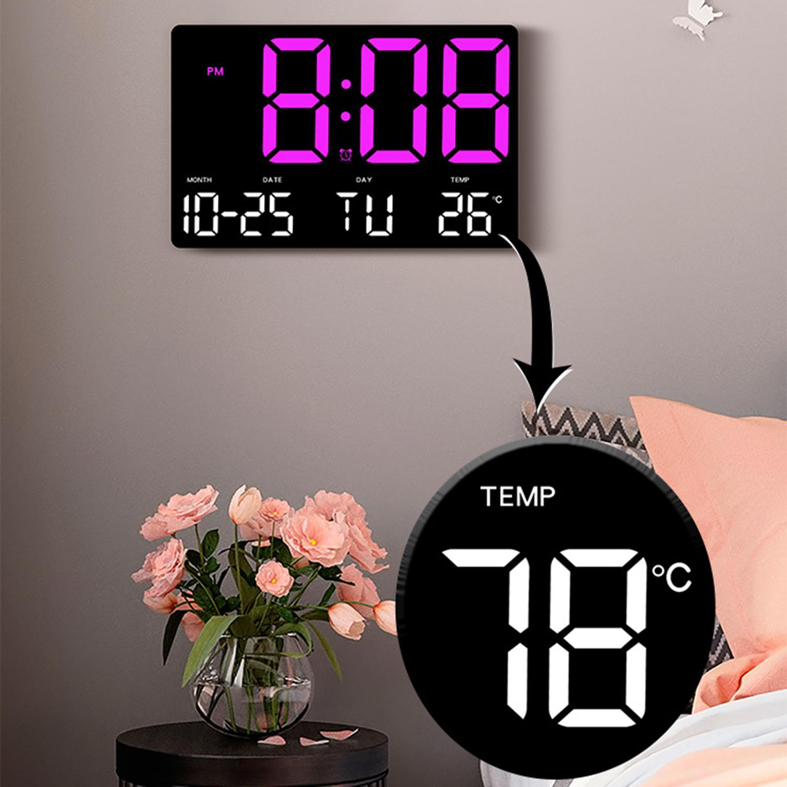 Wall Clock Kids Adults LED Display Digital Clock for Home Study Room Bedroom
