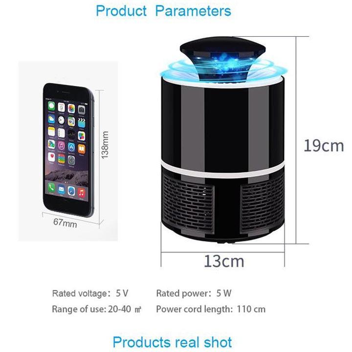 Đèn Bắt Muỗi Cắm Cổng USB Thông Minh Thế Hệ Mới - Máy bắt muỗi hình trụ bằng cơ học, an toàn, tiết kiệm điện