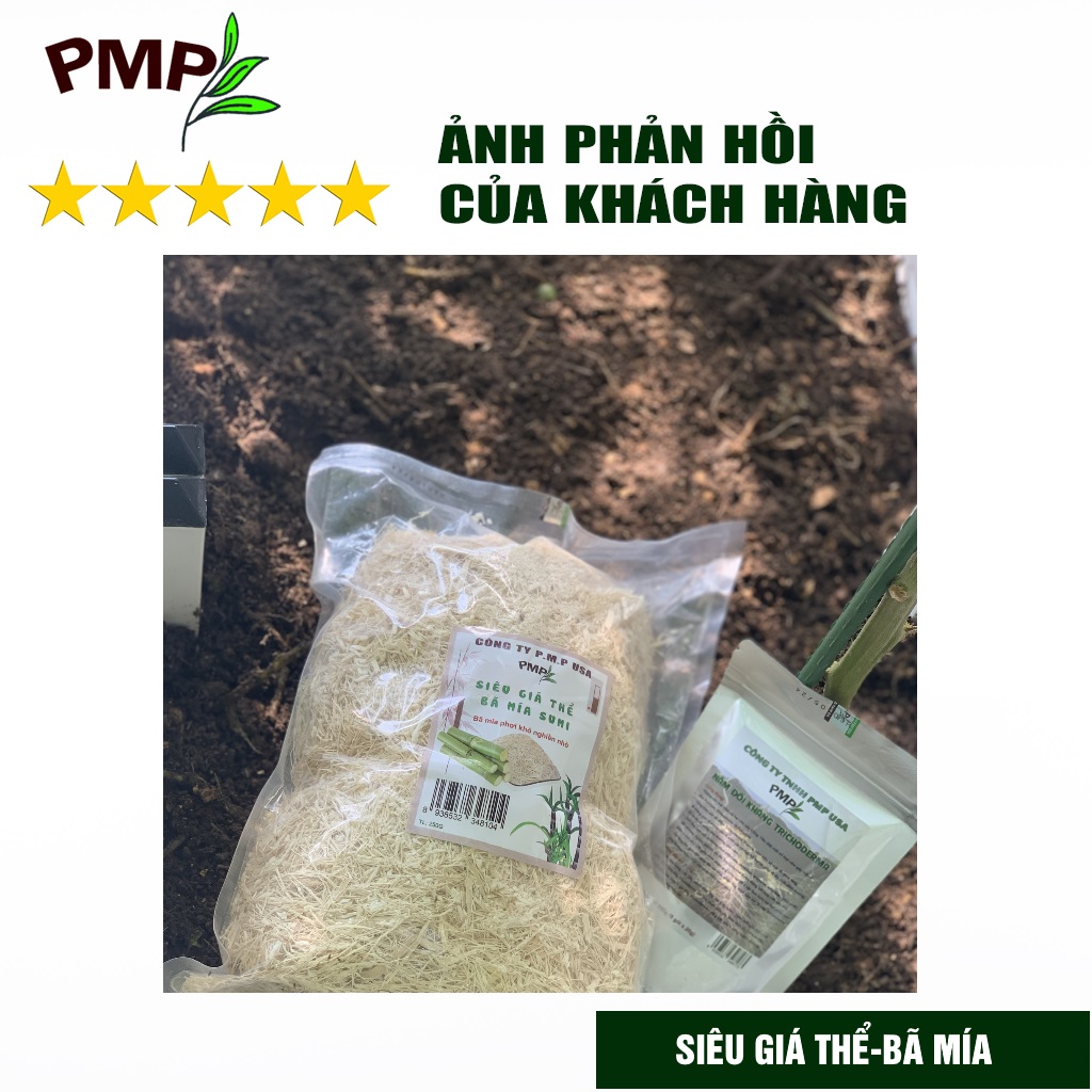 Combo bộ phân bón hữu cơ trộn đất trồng rau trồng hoa PMP - Phân cải tạo đất Fermic - Nấm Trichoderma - Bã Mía - Vi sinh trừ bệnh Killpa