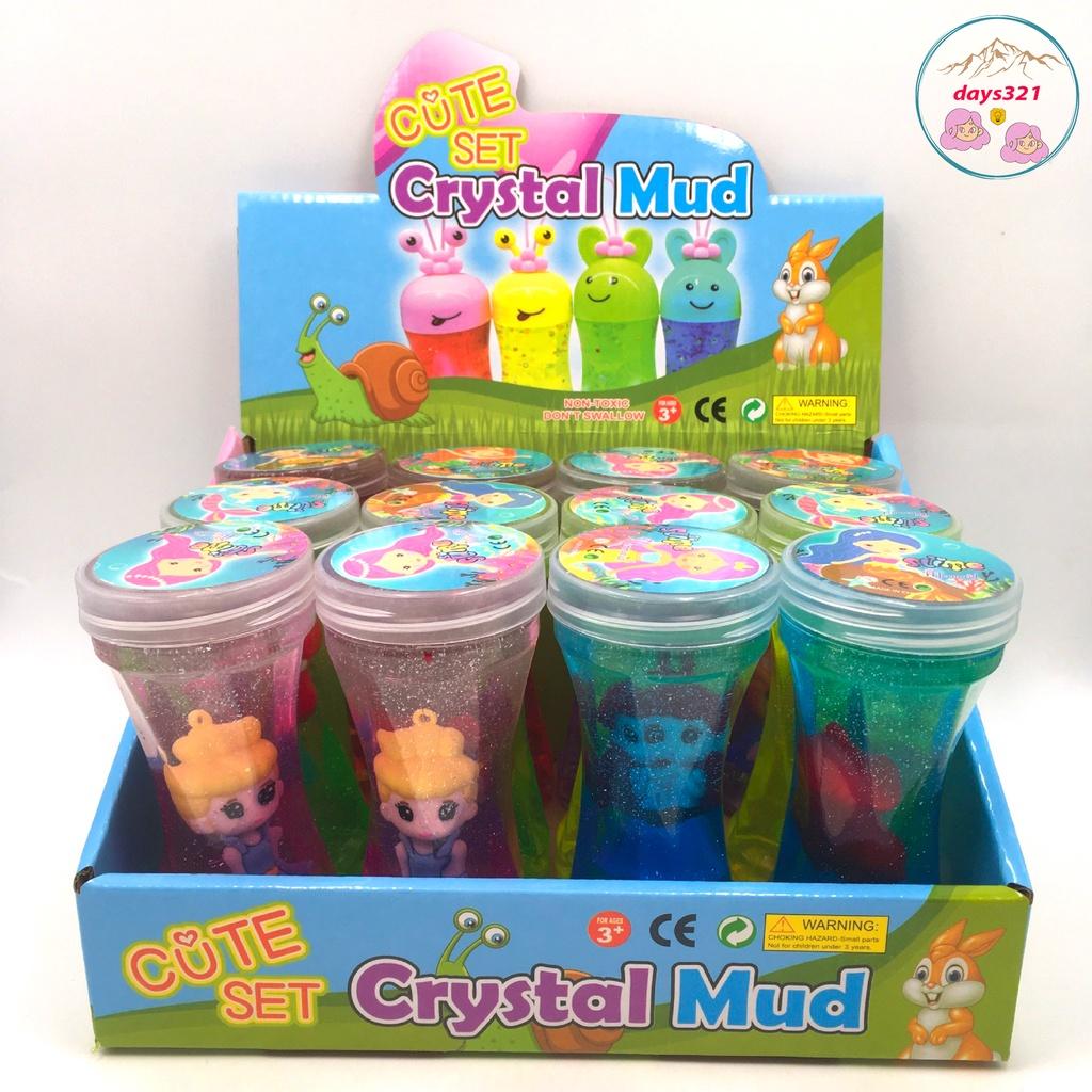 Slime dạng xoắn charm công chúa búp bê 9 màu cực đẹp Đồ chơi hũ slam chất nhờn ma quái squishy