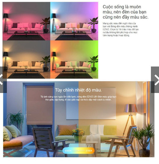 Bóng đèn Ezviz LB1-Color (16 triệu màu | LB1-LCAW ) hàng chính hãng