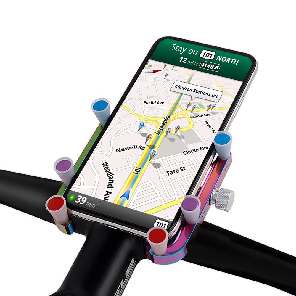 Giá đỡ điện thoại bằng hợp kim nhôm cho xe đạp, xe máy với khả năng xoay 360°