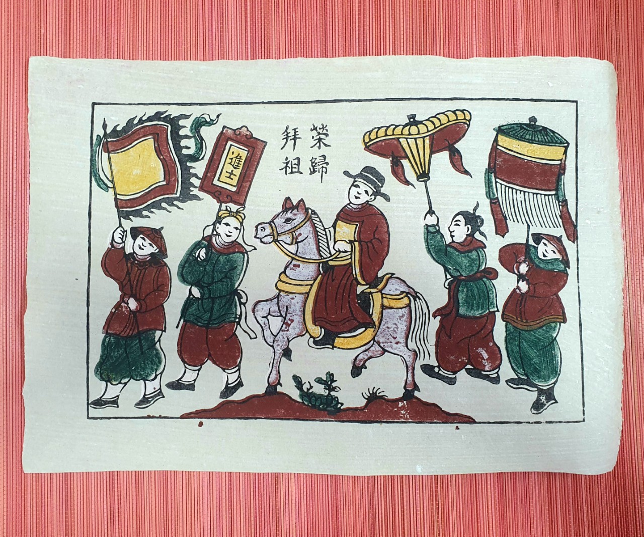 Tranh Đông Hồ Vinh quy bái tổ - Tranh dân gian in thủ công - Dong Ho folk woodcut painting