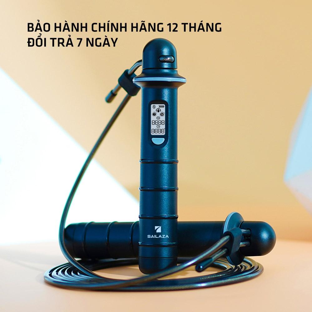 Dây Nhảy Thể Dục, Dây Nhảy Đếm Số Lõi Thép Kết Nối Điện Thoại Chính Hãng Sailaza SR-1211