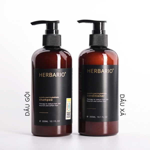 Bộ Dầu gội và Dầu xả Vỏ Bưởi & Bồ kết Herbario