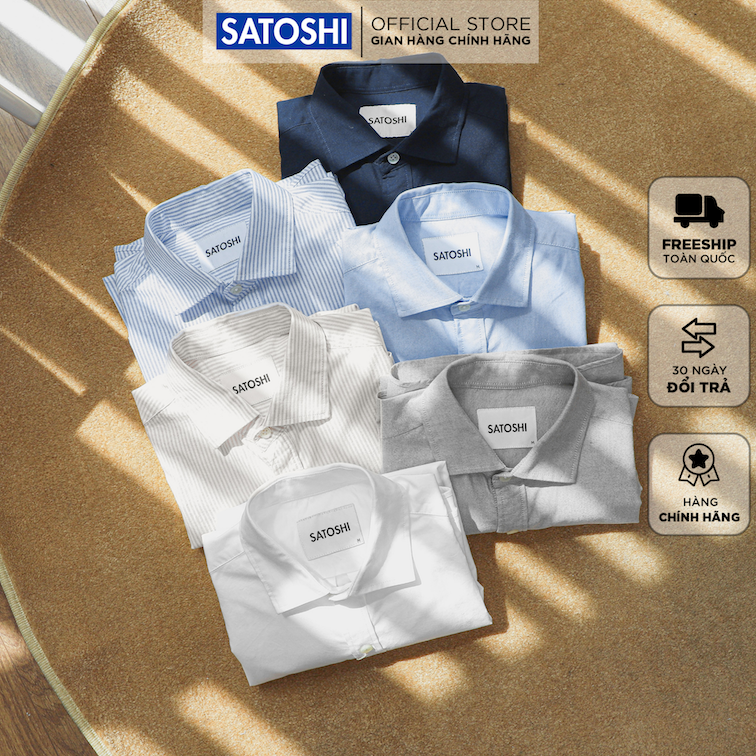 Áo sơ mi nam Satoshi Oxford SASM88 tay dài nhiều màu chất cotton thấm hút mồ hôi tốt