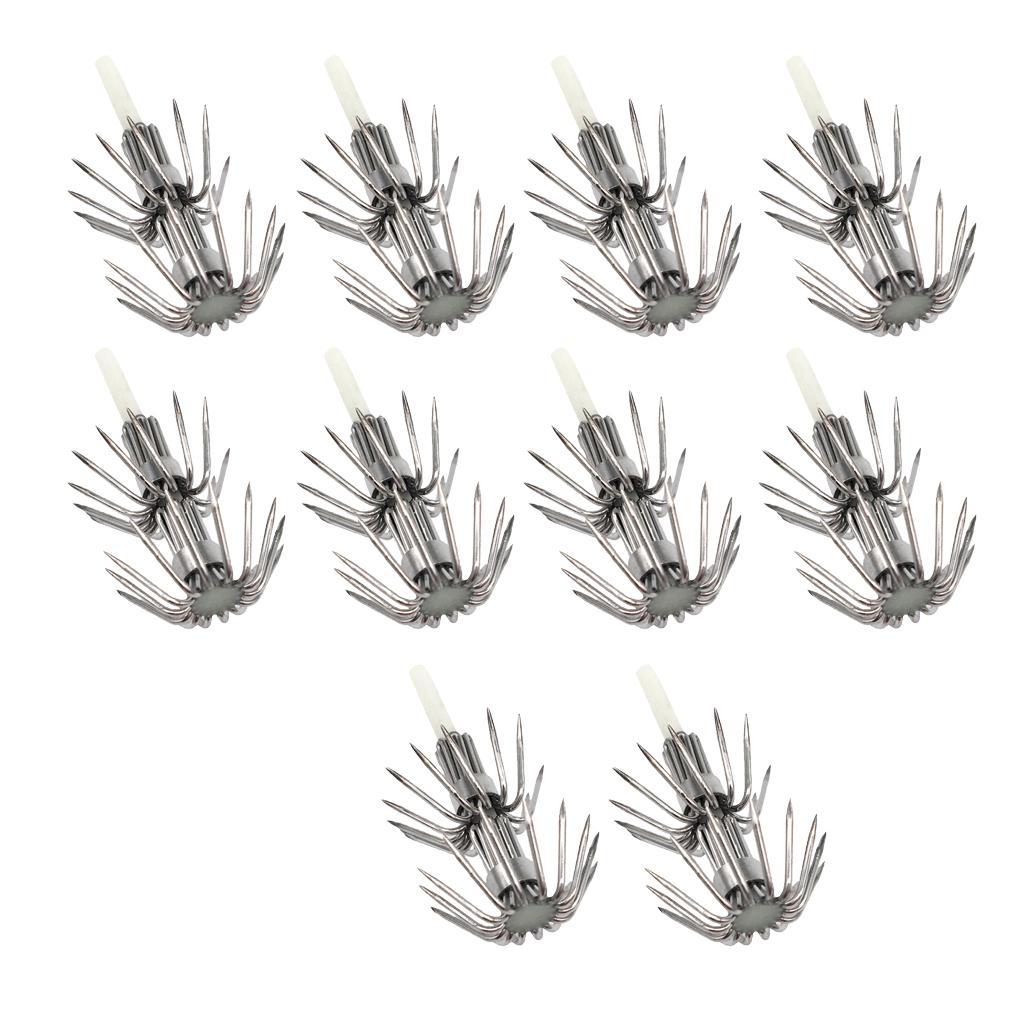 20pcs Glow in Dark Squid Jigs Hook Hard DIY Luminous Squid Octopus Lure Hook