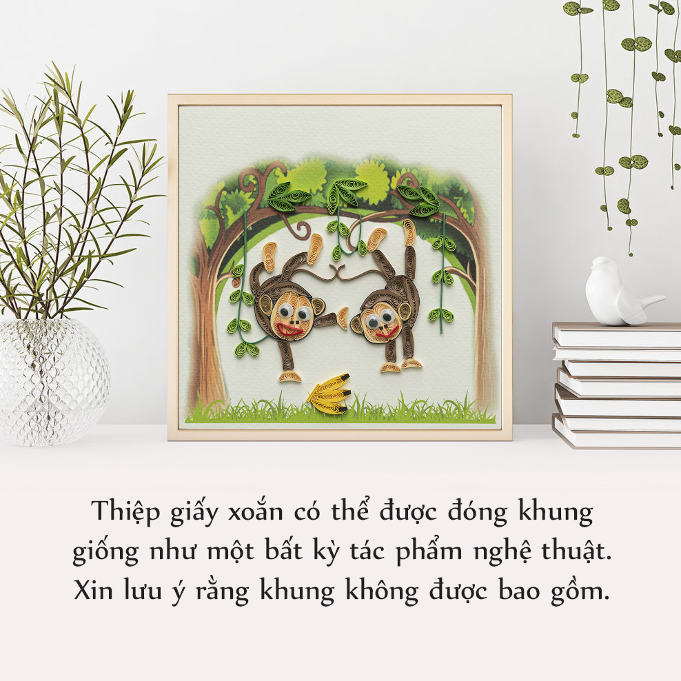 Thiệp Giấy Xoắn Động Vật - Khỉ Vui Vẻ - CNA1513