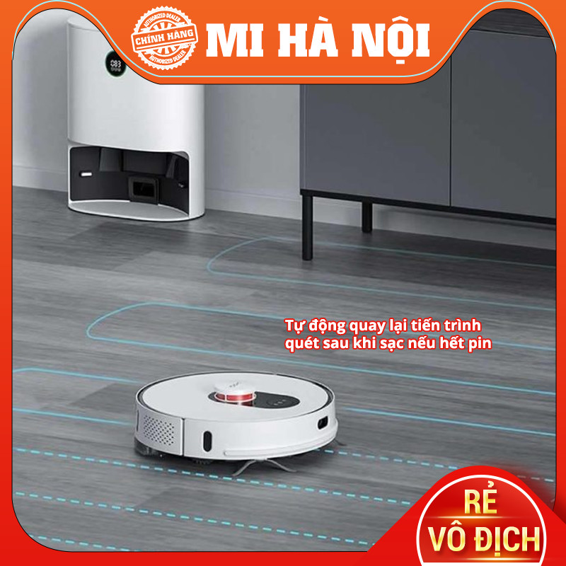 Robot hút bụi Xiaomi Roidmi Eve Plus với hộp đựng bụi tự động đổ rác kết hợp sạc thông minh - Hàng chính hãng