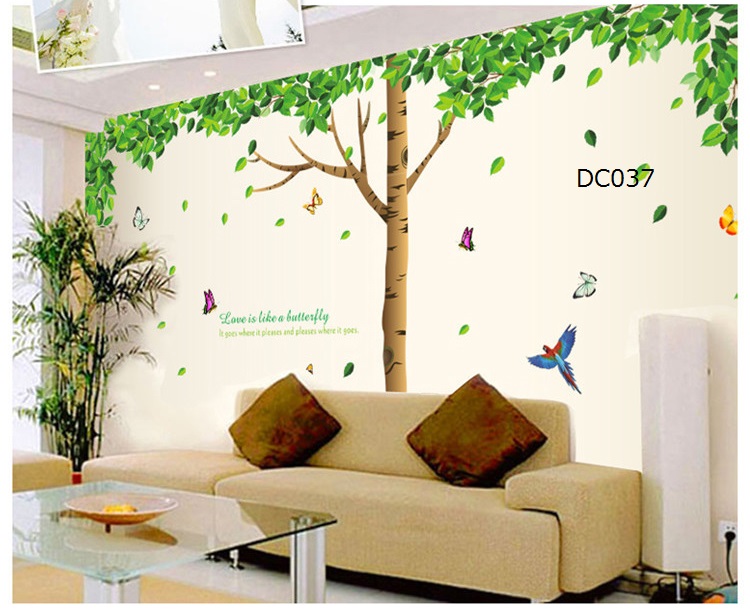 Decal dán tường Cây xanh bóng mát AmyShop DCX008 (225 x 300 cm)