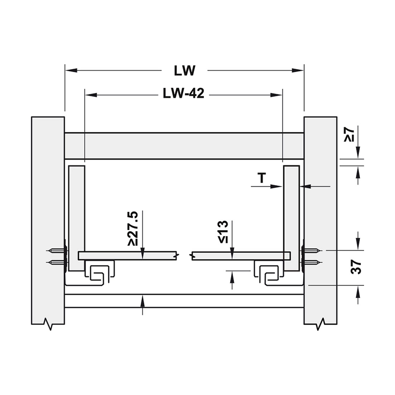 Ray âm EPC EVO mở toàn phần, giảm chấn Hafele, 350mm - 433.32.072