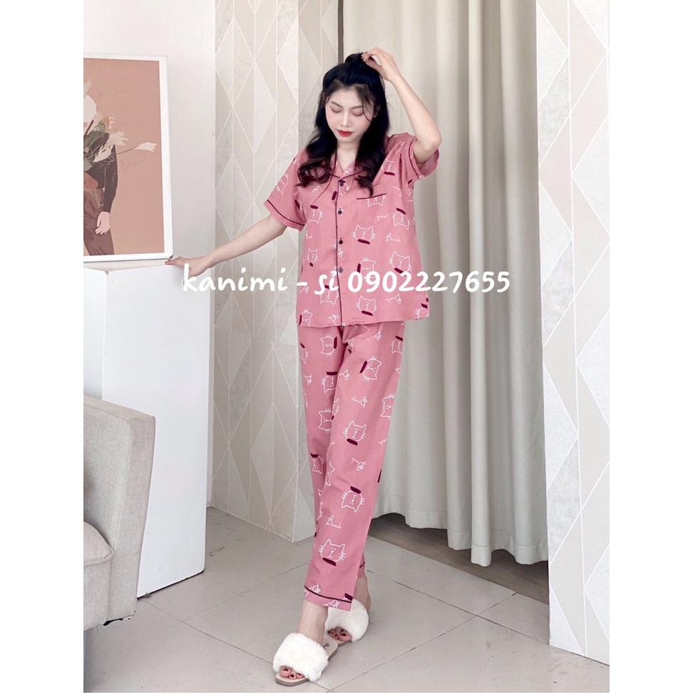 Bộ ngủ pijama nữ tay ngắn quần dài Kanimi chất kate Thái đẹp Kanimi - BN03