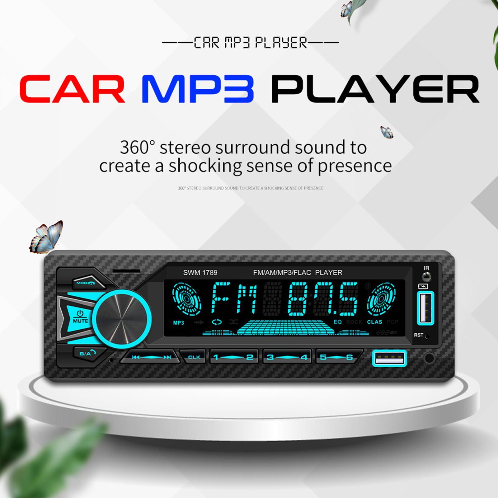 Car Stereo Receiver MP3 Player Mobile App Control AUX Input AM/FM Radio