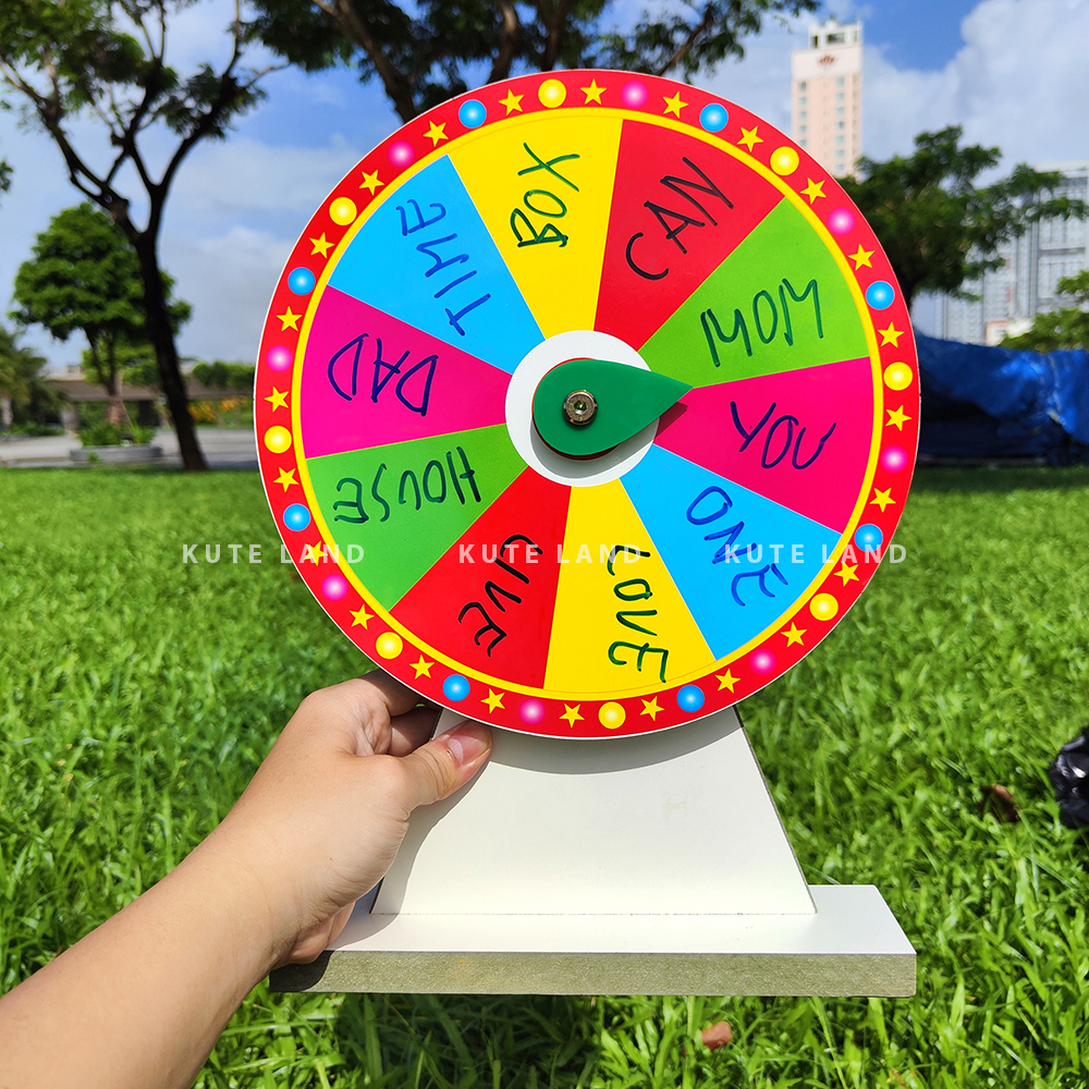 Vòng quay may mắn size 25 cao 35 cm lucky wheel trúng thưởng sáng tạo nội dung với bút bi dành cho sự kiện