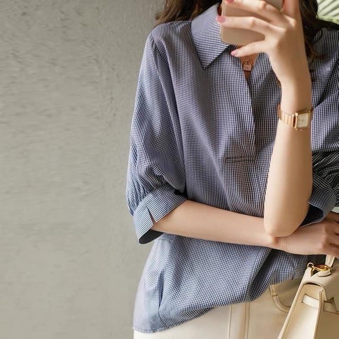 ÁO SỌC CARO NHÍ TAY LỠ HELLEN