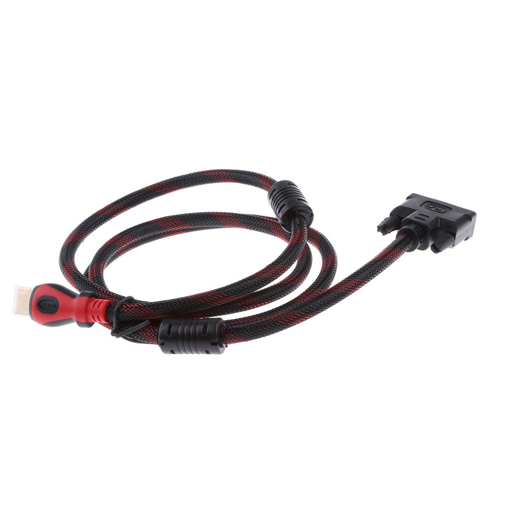 To DVI Cable Adapter   Cable 1080P for LCD DVD HDTV Projector PC 5ft