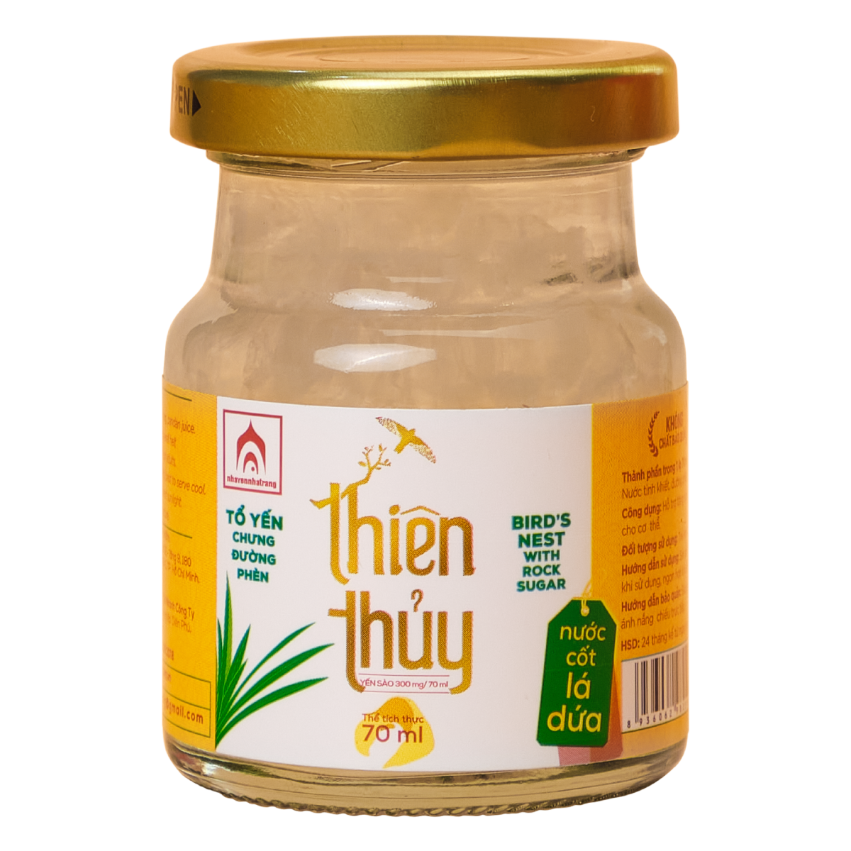 COMBO 4 hộp Tổ yến chưng đường phèn Thiên Thủy - Vị lá dứa - Nhà Yến Nha Trang - Hộp 6 lọ - Tổ yến chưng sẵn - Nước yến chưng sẵn - Yến sào Nha Trang