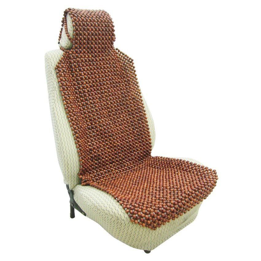 LÓT GHẾ HẠT GỖ PHÂN 2 MÀU ĐỎ NÂU DÙNG CHO Ô TÔ/ GHẾ VĂN PHÒNG