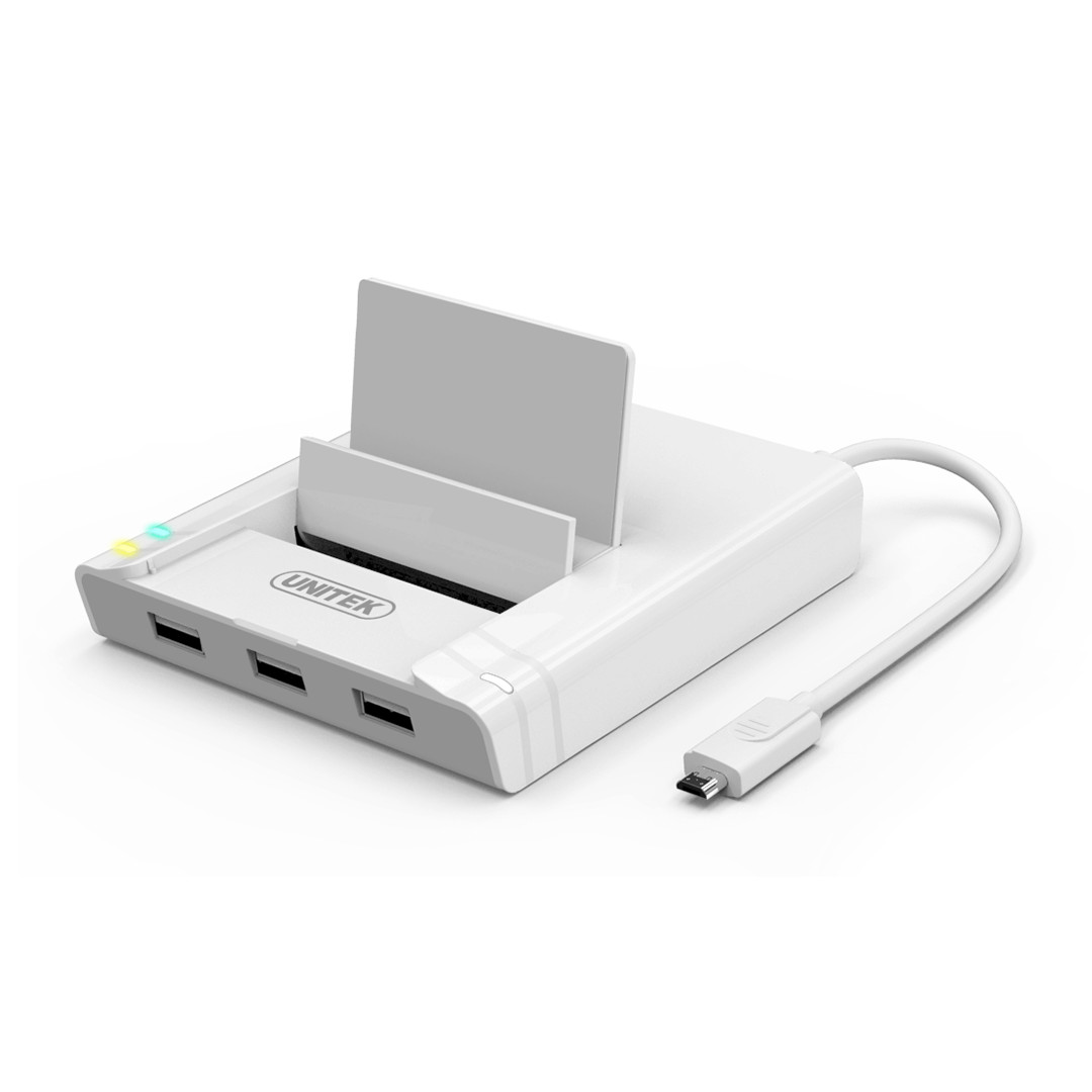 Hub USB 2.0 3 Ports + LAN + OTG Dock Unitek (Y-2175)  - HÀNG CHÍNH HÃNG