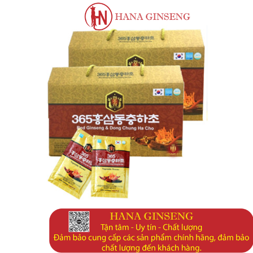 Nước hồng sâm Đông trùng hạ thảo hộp 70ml*20 gói - Quà tặng sức khỏe mọi nhà