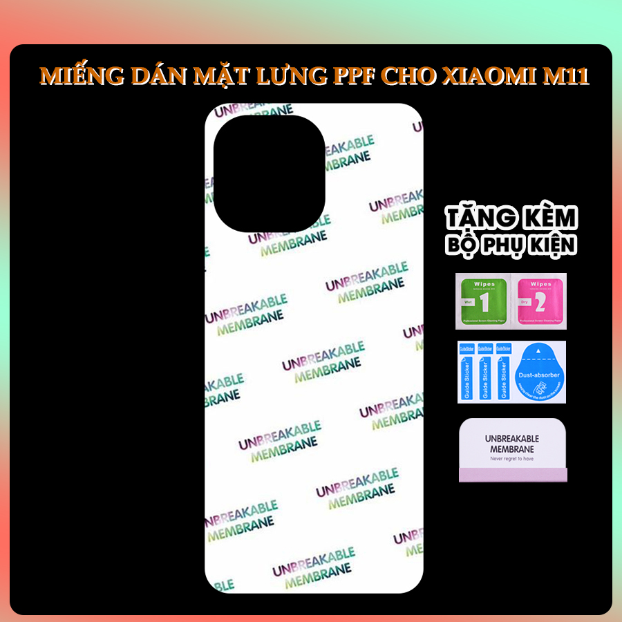 Miếng Dán Dẻo PPF Mặt Lưng, Mặt Trước Cho Xiaomi Mi 11- Hàng Chính Hãng