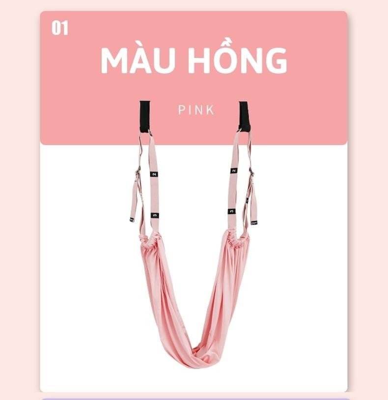 Bộ võng tập Yoga bay gắn tường bổ trợ cho các bài tập Yoga, chất liệu vải dù cao cấp, đầy đủ phụ kiện