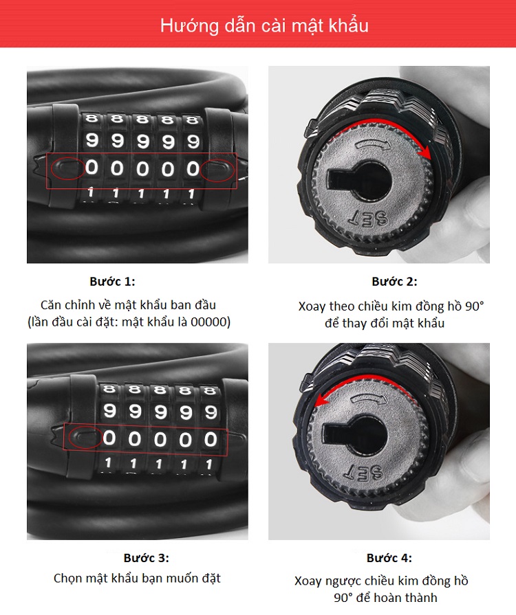 Khóa dây cài mật khẩu 5 số đảm bảo an toàn,bảo mật khóa cổng nhà, khóa xe ( 120 cm, 150cm - Tặng dụng cụ 11 chức năng trong 1