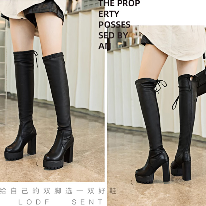 Boots Đùi Đế Vuông 11.5cm PB645-4170