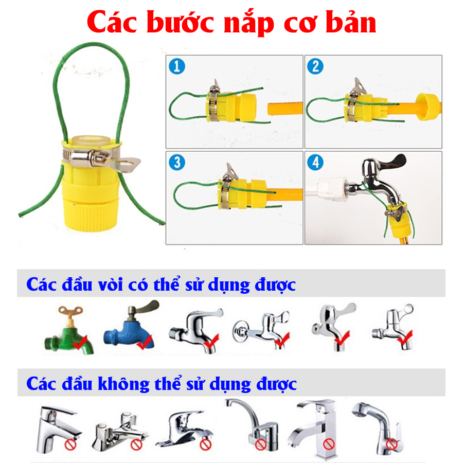 Vòi xịt tăng áp rửa xe tưới cây, rửa sân áp lực cao có thể điều chỉnh các chế độ phun áp lực nước cao thấp tùy ý tiện lợi