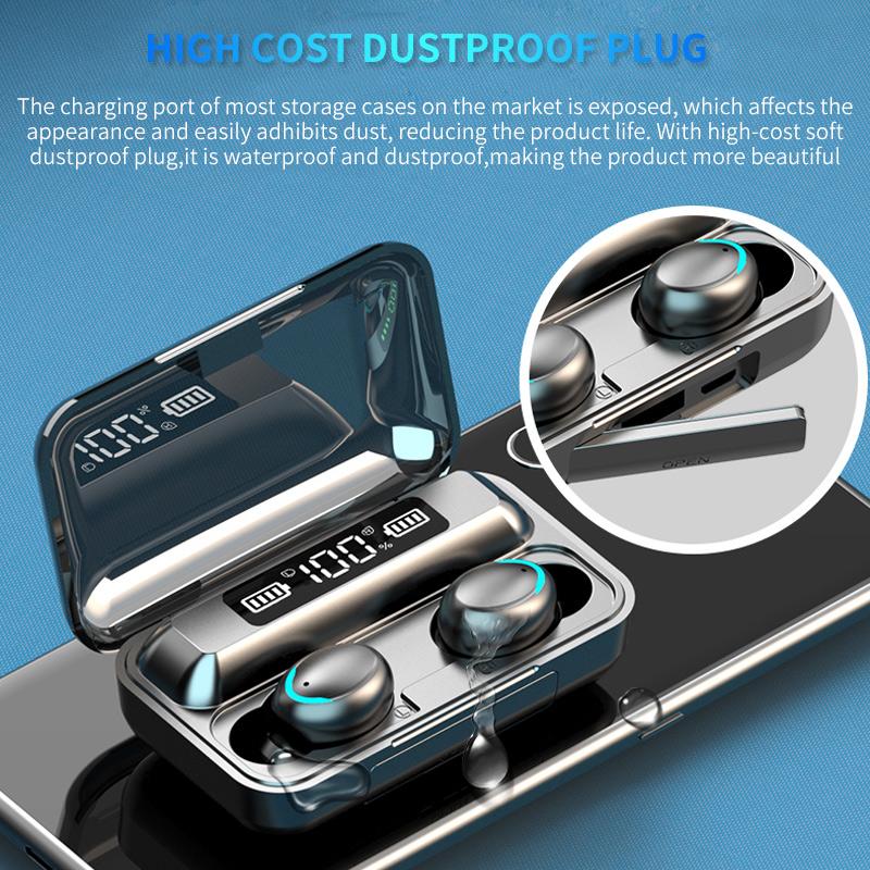 Tai Nghe Không Dây TWS Tai Nghe Nhét Tai 9D HIFI Stereo Chống Nước Tai Nghe Nhét Tai Tai Nghe Sạc Hộp Có Mic Cho Xiaomi Điện Thoại Thông Minh Iphone