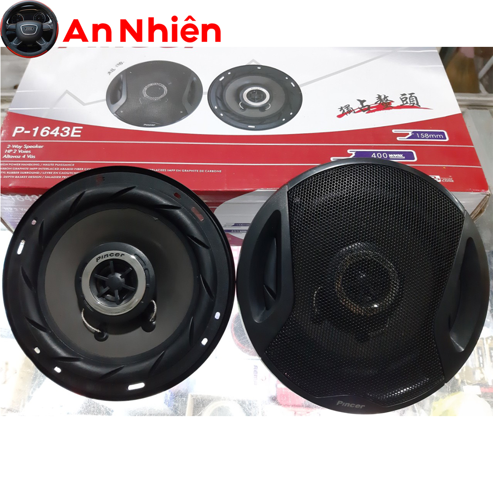 Bộ 2 Loa Trầm 6" Lắp Cánh Cửa Ô Tô Công Suất 400W Cực Khỏe - Cặp Loa 6.5 inch Đồng Trục Pincer 1643E - Đôi Loa Ô Tô 2 Đường Tiếng Cao Cấp