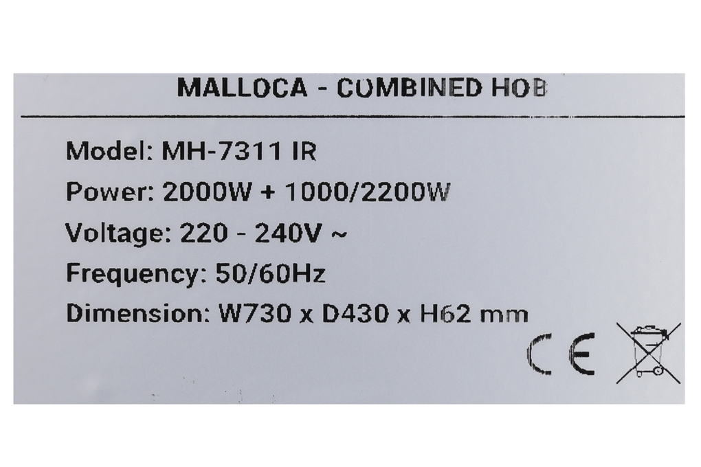 Bếp Âm Đôi Từ - Hồng Ngoại Malloca MH-7311 IR - Hàng chính hãng