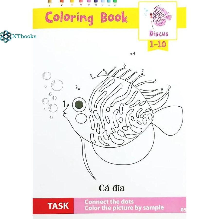 Combo 2 cuốn Nối Số Và Tô Màu Thông Minh: Thế Giới Động Vật - Động Vật Biển Tập 1 + Tập 2