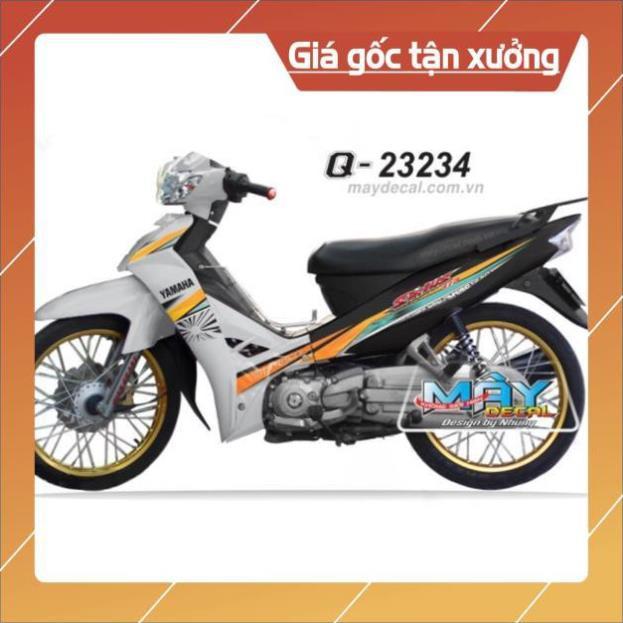 Tem rời sirius dán xe trắng bụng sau đen