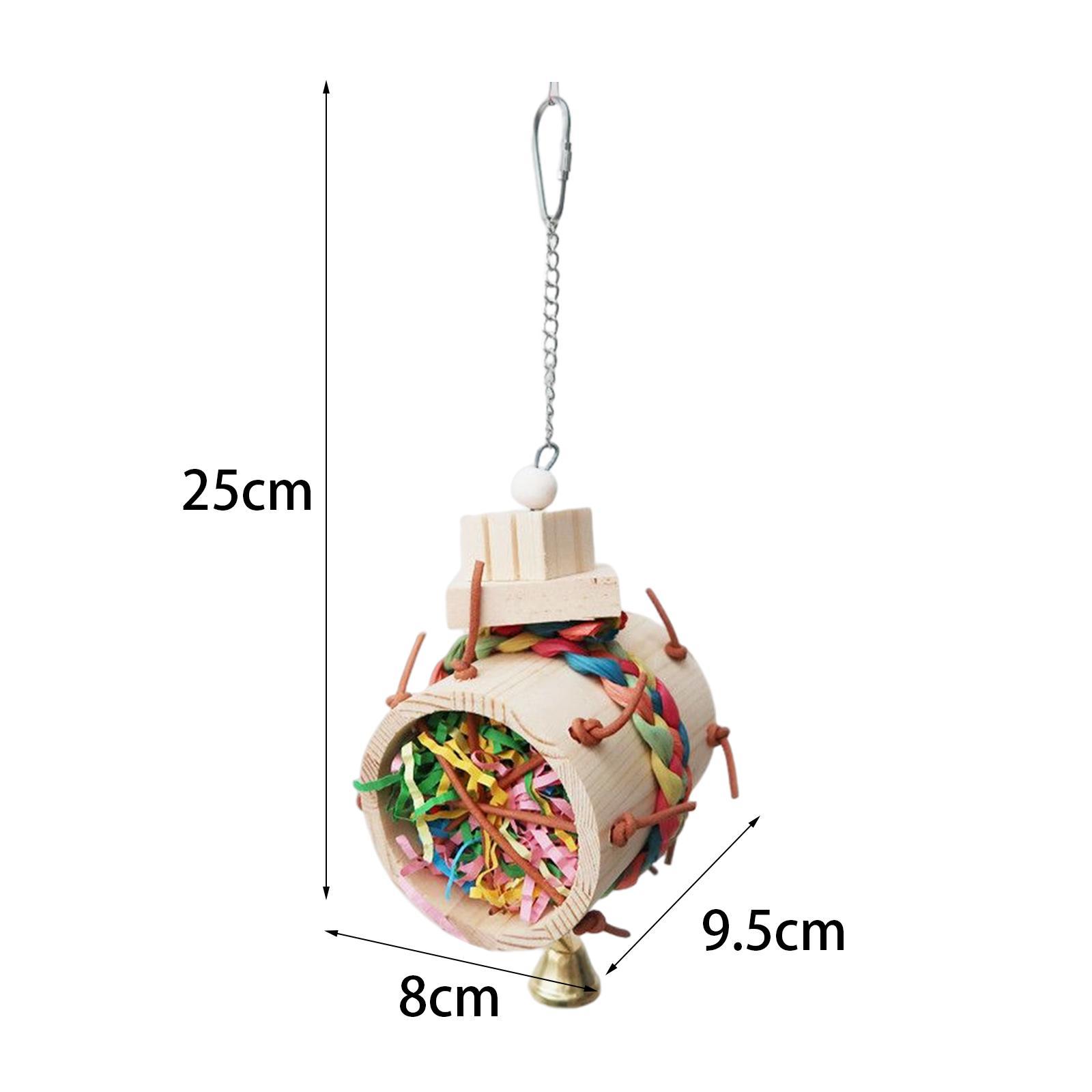 Parrot Chewing Toys Wooden Cage Hanging Accessories for Parakeet