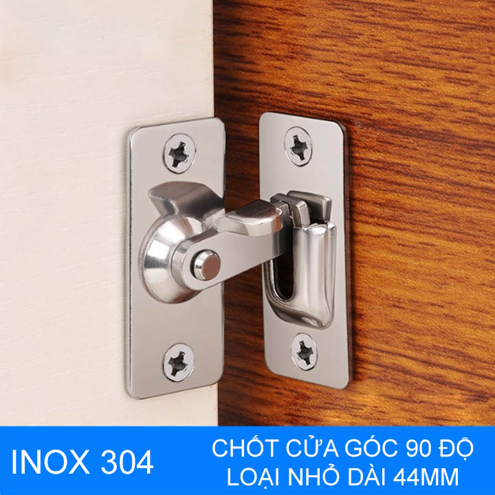 Chốt cửa trượt 90 độ làm bằng inox 304, loại nhỏ 44mm