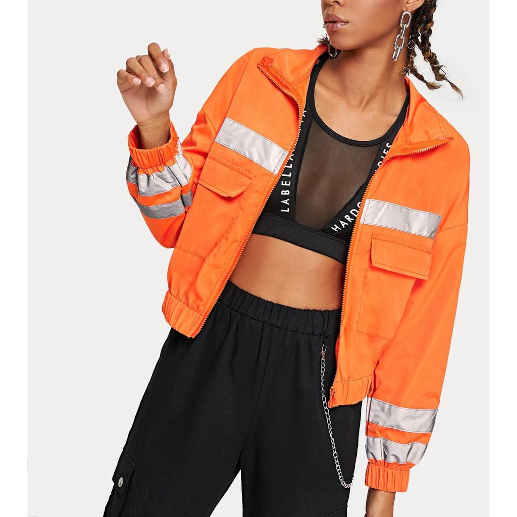 Bomber Jackets Cam Neon Thời Thượng hình thật