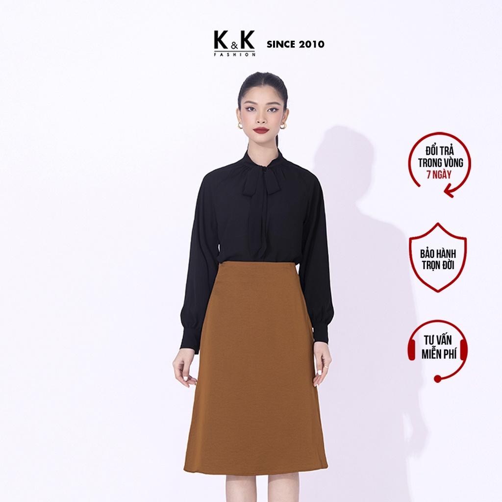 Chân Váy Công Sở Chữ A Dáng Dài K&amp;K Fashion CV04-28 Chất Liệu Lụa Chéo