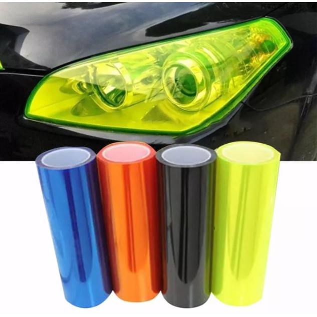 Phim Dán Đèn Pha Xe Hơi màu vàng xuyên sáng phá sương, Kích Thước 30x100cm