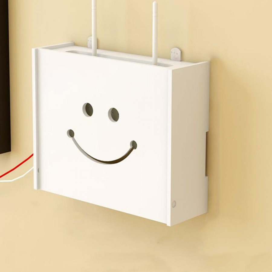 Kệ wifi mini Mặt cười treo tường không khoan tặng kèm móc treo cường lực