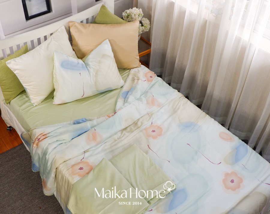 Bộ Drap 5 món Lụa Tencel 60S - Hoa loang
