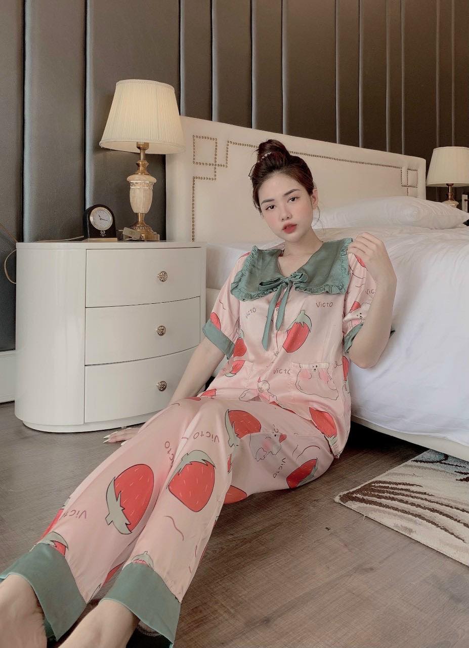Bộ Đồ Ngủ Nữ Pijama - Vải Lụa Latin Loại 1 Cao Cấp