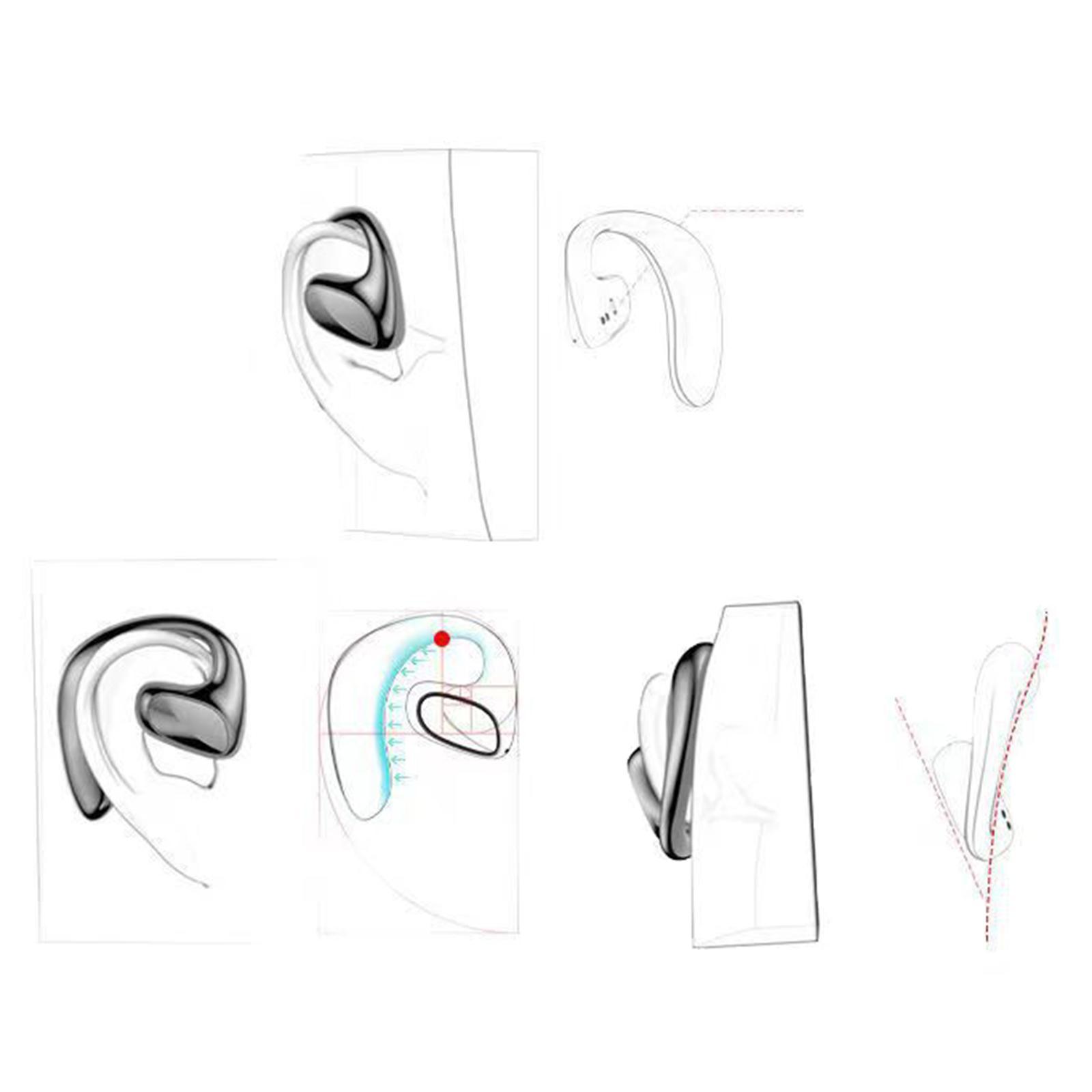 Air Conduction Bluetooth Headphones Wireless Headset Over Ear for Workout Black