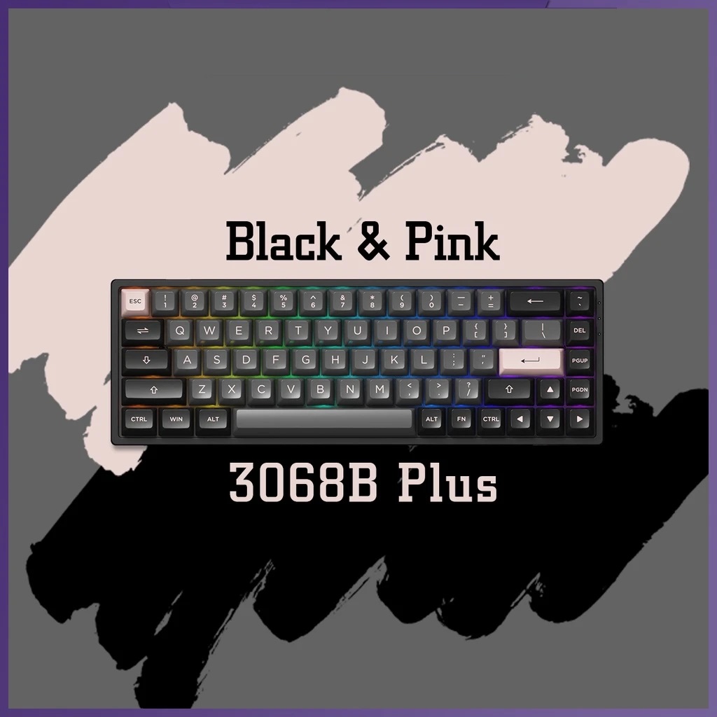 Bàn phím máy tính AKKO 3068B Black & Pink_Mới, hàng chính hãng