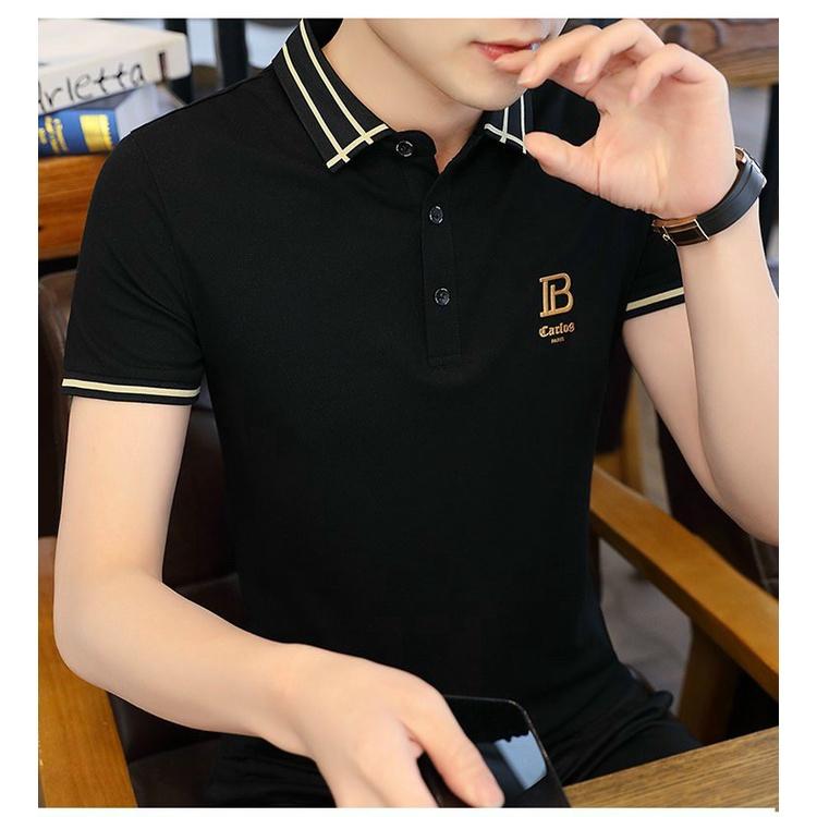 Áo thun nam polo có cổ tay ngắn vải thun cotton 4c co giãn thoải mái thoáng mát skymen fashion -ATNB01