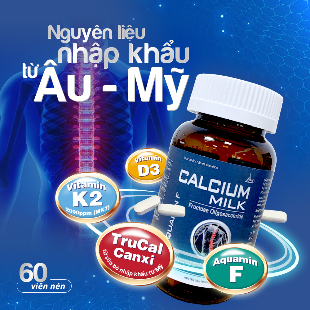 Viên Uống Phát Triển Chiều Cao Bổ Sung Canxi Xương Chắc Khỏe CALCIUM MILK ( Hộp 60 viên )