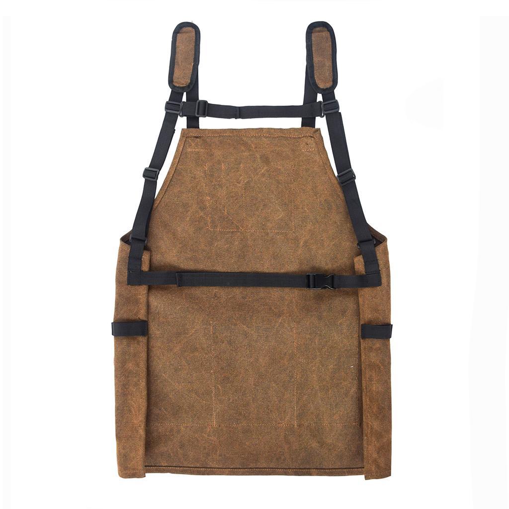 Durable Canvas Tool Apron With Adjustable Strap For DIY BBQ Carpenter Unisex