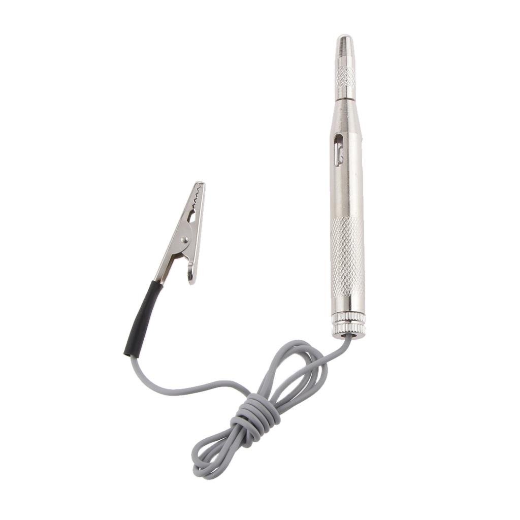 Ô Tô Bút Thử 6-24V Bút Thử Điện Thử Điện Đầu Đo Ánh Sáng Bạc