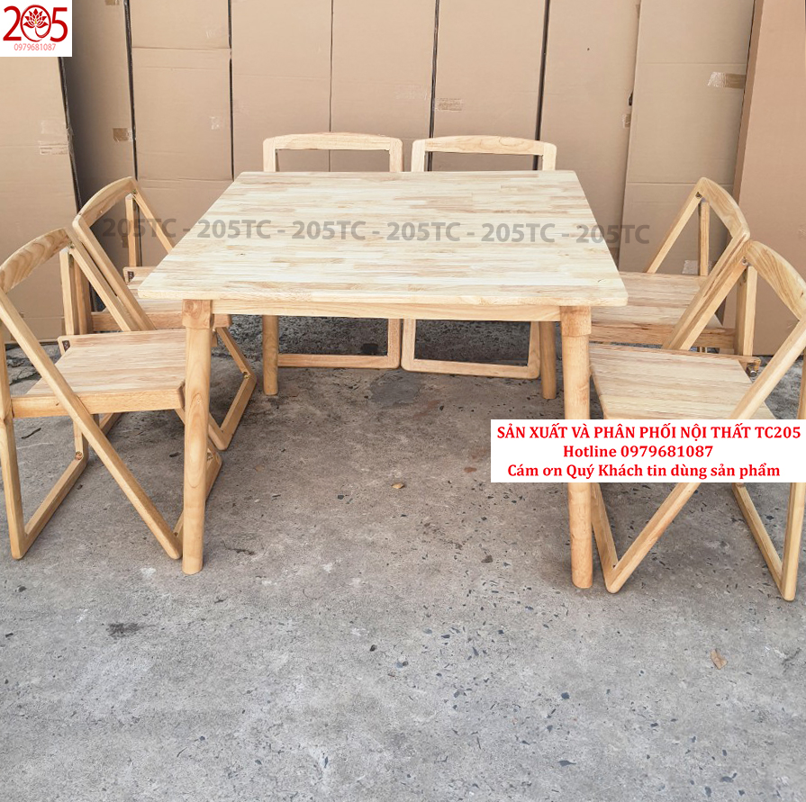 BÀN VUÔNG 100x100x75 cm SỬ DỤNG ĐƯỢC CHO 8 GHẾ -> 10 ghế GỖ CAO SU 100% - 205TC Wood Square Dining Table, 100% Rubber Wood Natural Walnut