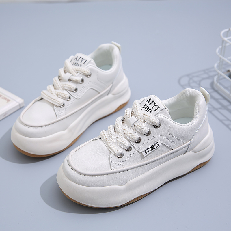 Giày thể thao nữ GEMI - giày ullzzang màu viền đen- trắng, giày sneaker bánh mì, độn đế- M7088